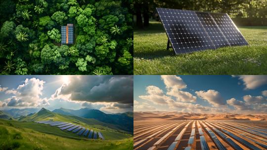 太阳能发电站新能源光伏发电双碳电力视频