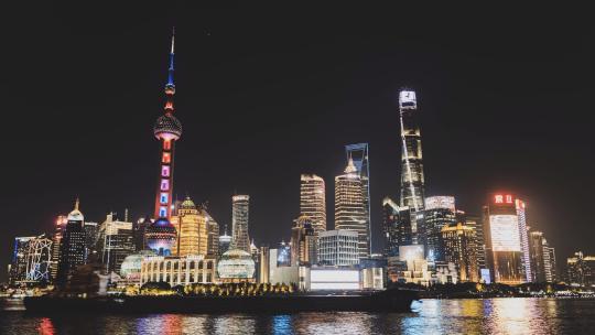 中国上海外滩城市夜景【8K延时】视频素材模板下载