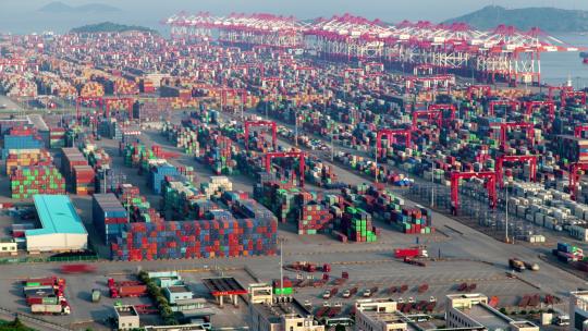 上海集装箱码头视频素材模板下载