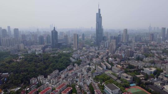 4k 航拍南京城市风貌特写