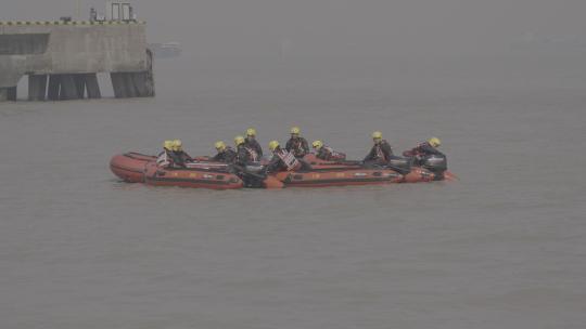 水上消防舟艇训练视频素材模板下载