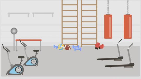 fitness健身房器材动感单车锻炼AE视频素材教程下载
