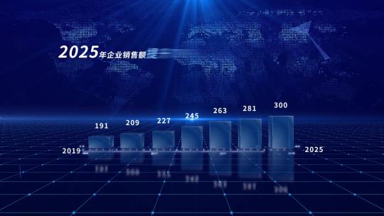 大气蓝色企业柱状图数据AE模板