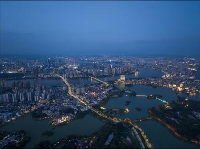 【4K】惠州市城市夜景航拍延时
