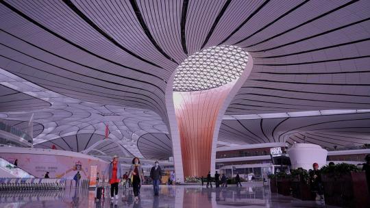 4k高清相机摄北京大兴机场侯机厅