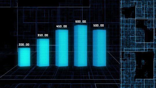 科技风立体方柱形图数据信息图表视频模板