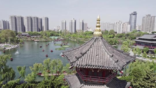 西安城市印迹-兴庆宫公园3视频素材模板下载