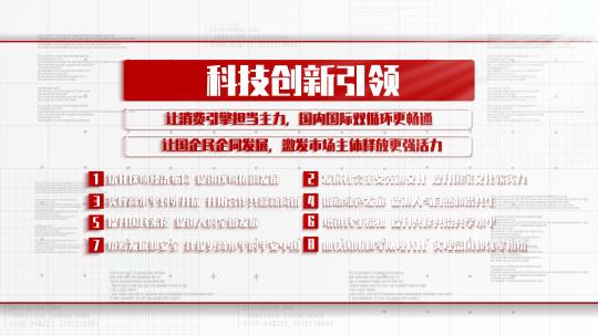 红色党政内容成果字幕展示计划字幕文字展示AE视频素材教程下载