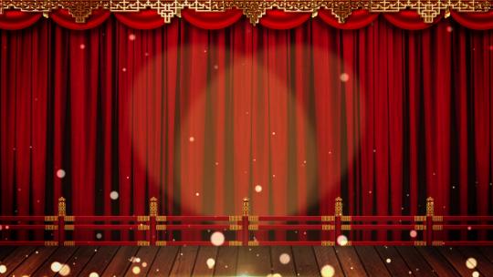 红色帘幕舞台粒子光效视频背景视频素材模板下载