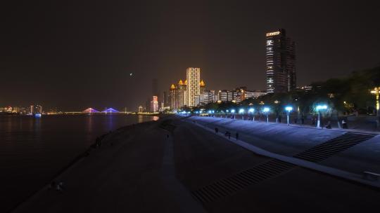 武汉滨江夜景航拍