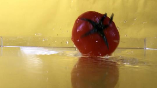 西红柿落水的一瞬间视频素材模板下载