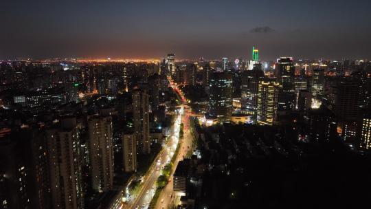 上海徐家汇夜景航拍