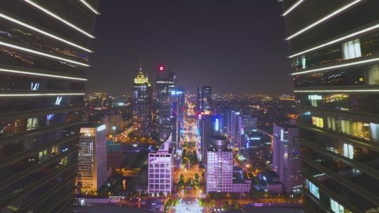 4k航拍江苏苏州东方之门夜景视频素材模板下载