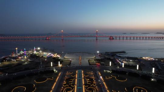 原创 大连星海广场城市天际线夜景航拍