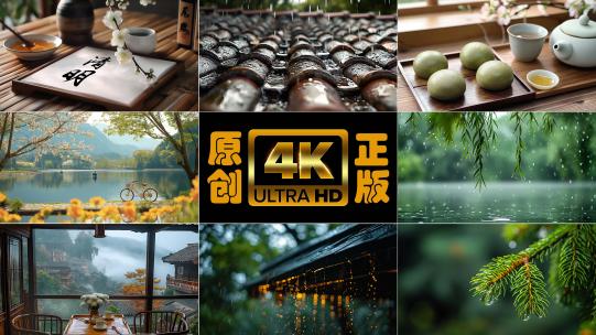 雨水/惊蛰/谷雨/立春/意境/雨滴高清在线视频素材下载