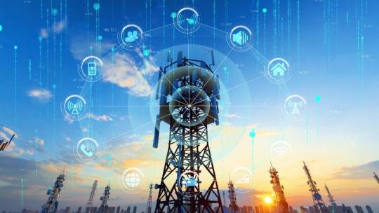 5G网络通信信号塔传输数字信号视频素材模板下载