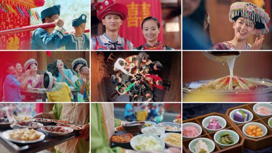 贵州民俗婚宴喜宴黔宴遵义美食宴席高清在线视频素材下载