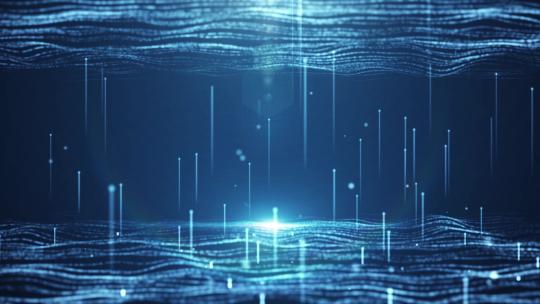 唯美深蓝空间粒子波浪视频