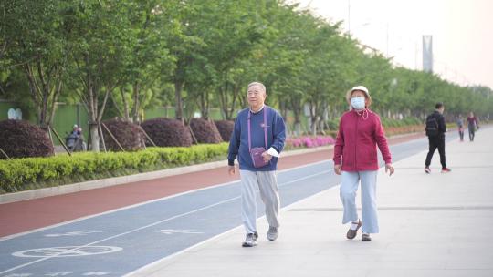杭州滨江最美樱花跑道之江绿道跑步素材