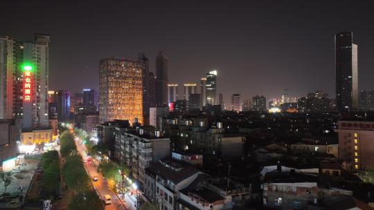 武汉江汉区夜景航拍