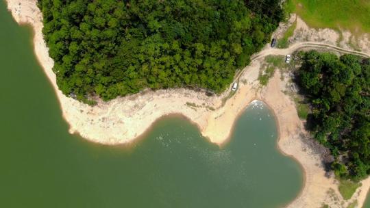 航拍福建千岛湖漳州龙海湖后水库风光