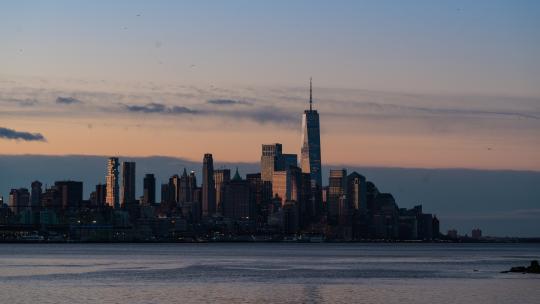 纽约 曼哈顿 新世贸 日出延时视频素材模板下载
