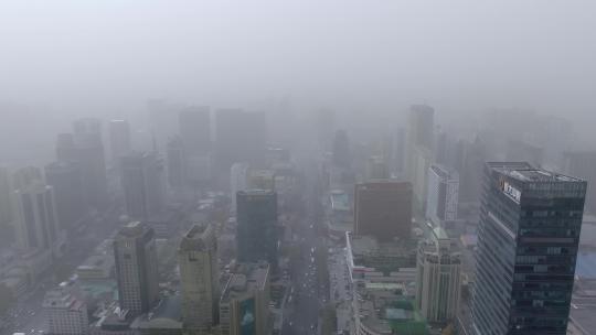 航拍城市空气污染视频素材模板下载