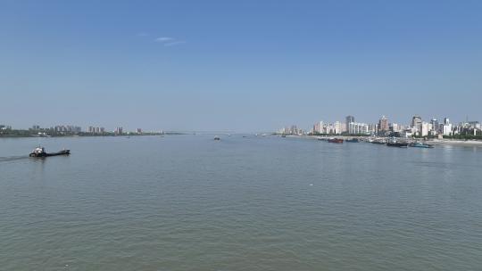 长江及两岸小城航拍，浔阳江段