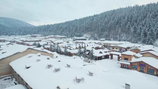 中国黑龙江雪乡风景航拍