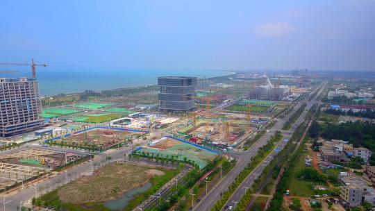 海南江东新区开发区航拍