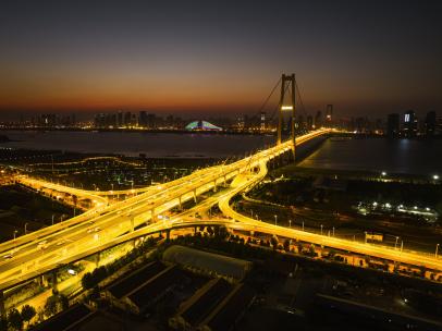 杨泗港长江大桥立交日转夜延时摄影101_0012