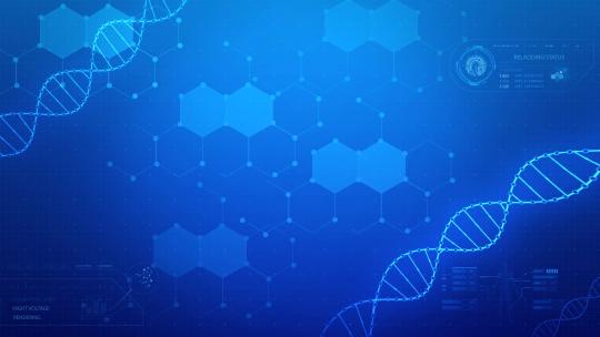 蓝色分子结构DNA基因链医疗医学实验视频