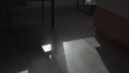 房间地板上的窗户光影