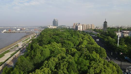 上海宝山滨江公园4K航拍原素材