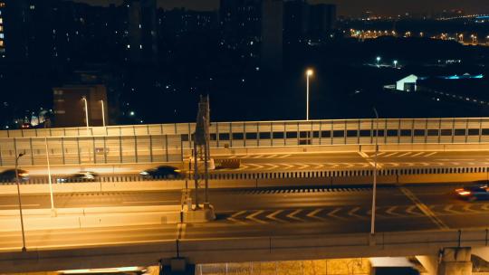 上海南北高架车流夜景