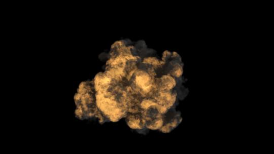 4k带有浓烟碎片的空中爆炸烟尘光效-alpha