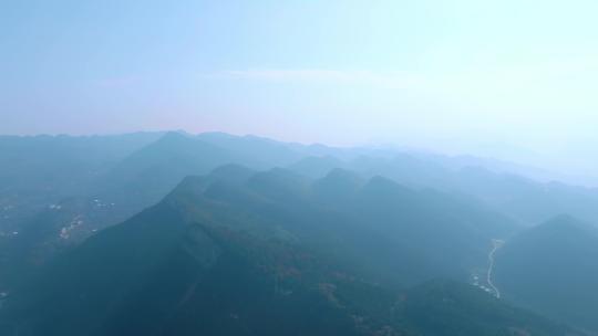 群山，清晨，远景，航拍4K