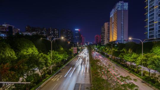 城市道路交通晚高峰 高速公路车流夜景延时视频素材模板下载
