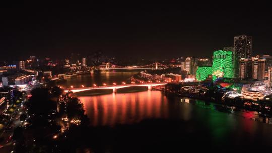 4K航拍柳州市柳江夜景
