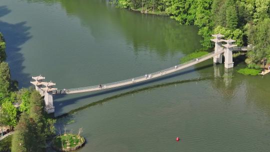 武汉东湖雁洲索桥视频素材模板下载