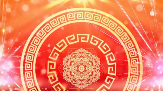 中国风传统花纹图案舞台背景视频