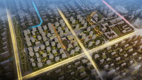 城市小区规划路网区位光线AE模版