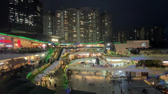 4K高清实拍都市夜景商业中心灯光