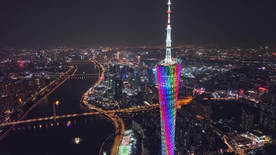 广州塔夜景视频素材模板下载