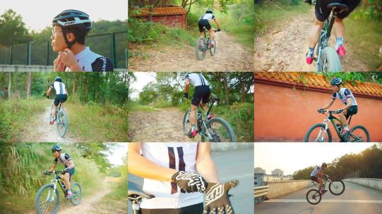 骑山地自行车的男生 山地自行车运动视频素材模板下载