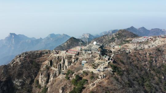 航拍山东泰山云海风光