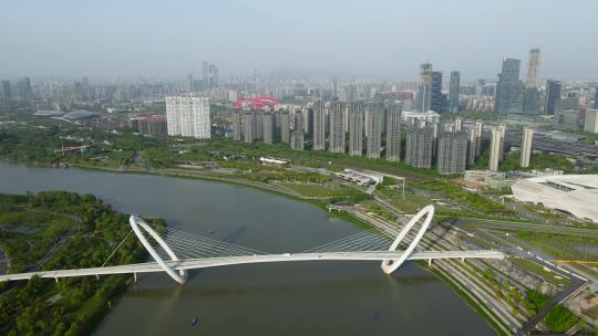航拍江苏南京河西新城CBD建筑景观
