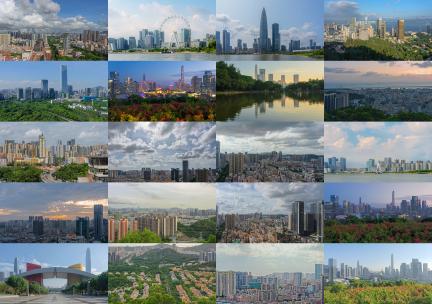 广东深圳地标建筑城市延时合集高清在线视频素材下载