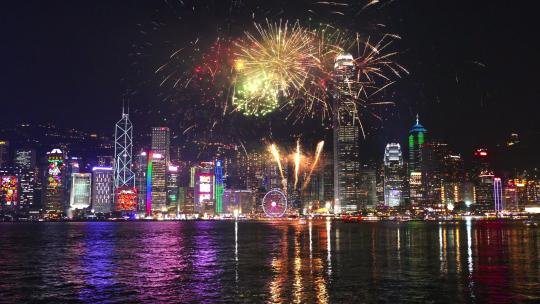 香港农历新年烟花视频素材模板下载