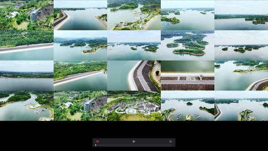 4K航拍成都简阳三岔湖风景区多镜头合集高清在线视频素材下载